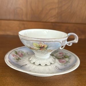 Vintage Painted Cup and Saucer